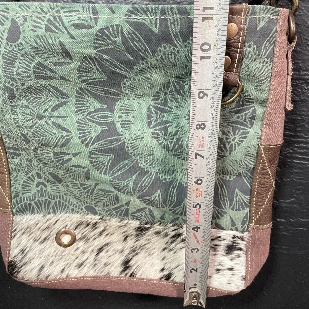 Myra Bag Southwestern Boho Canvas‎ Leather Fringe Crossbody Bag